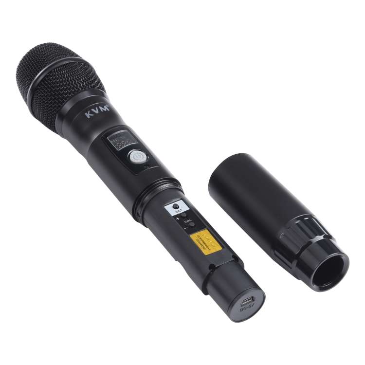 KVM KV-28 1-to-2 Handheld UHF/VHF Wireless Microphones with Receiver(Black)