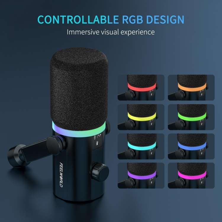 FEELWORLD PM1-XS XLR/USB Dynamic Microphone for Podcasting Recording Gaming Live Streaming (Black)