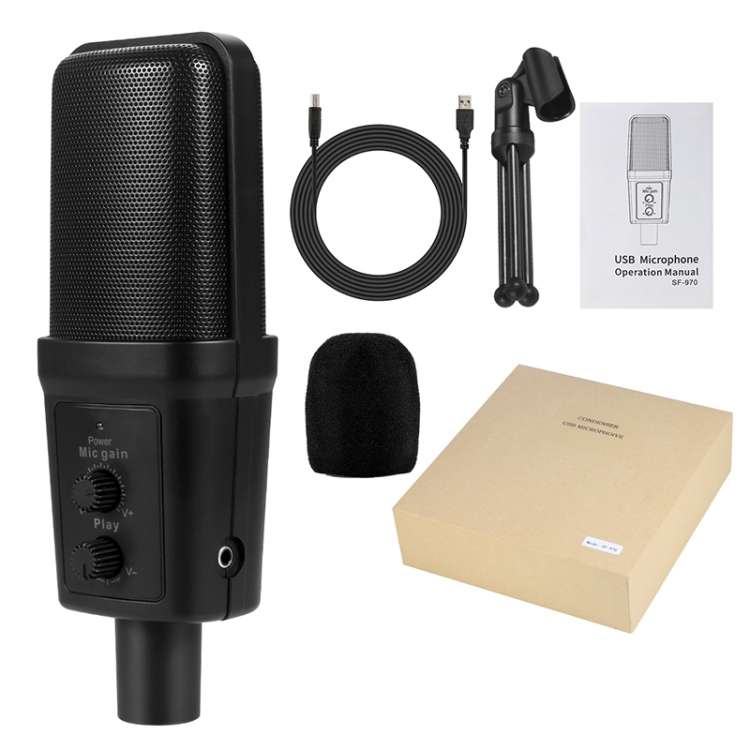 Yanmai SF-970 Professional Condenser Sound Recording Microphone with Tripod Holder & USB Cable , Cab