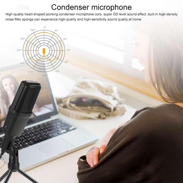 Yanmai SF-970 Professional Condenser Sound Recording Microphone with Tripod Holder & USB Cable , Cab