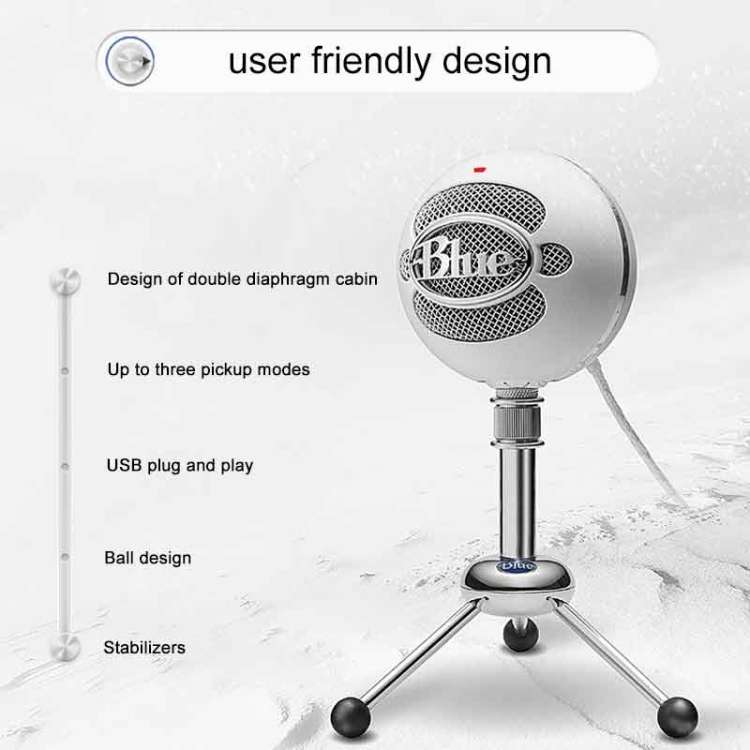 Logitech Blue Snowball-ice USB Condenser Anchor Recording Microphone (Black)