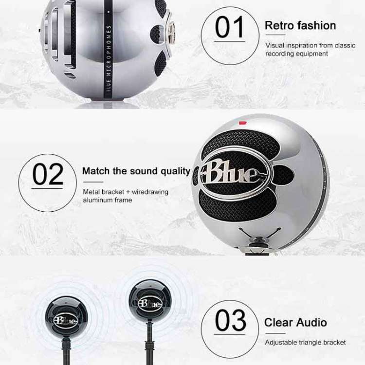 Logitech Blue Snowball-ice USB Condenser Anchor Recording Microphone (Black)