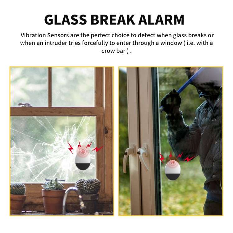 DOBERMAN SE-0106 Ultra-slim Round Door / Window Alert Detect Vibration Sensor Alarm for Home Alarms