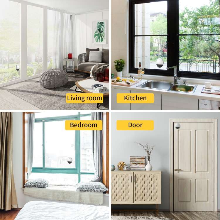 DOBERMAN SE-0106 Ultra-slim Round Door / Window Alert Detect Vibration Sensor Alarm for Home Alarms