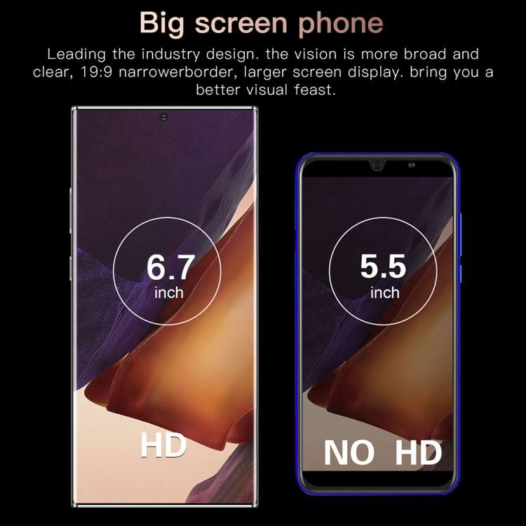 Note20U+, 2GB+16GB, 6.7 inch Pole-Notch Screen, Face ID Identification, Android 6.0 MTK6580P Quad Co
