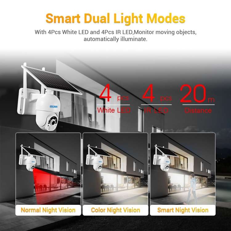 ESCAM QF450 HD 1080P 4G EU Version Solar Powered IP Camera with 64G Memory, Support Two-way Audio &