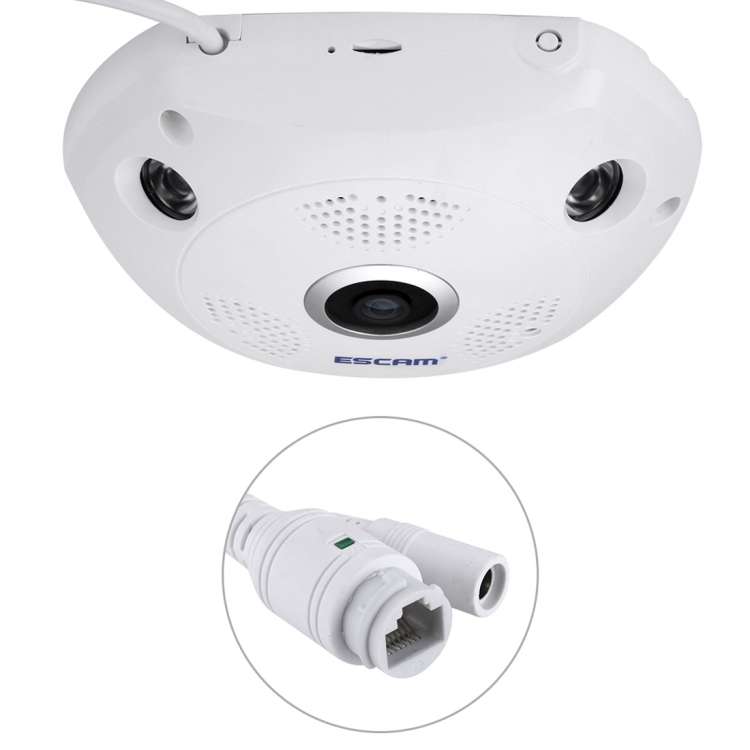 ESCAM Shark QP180 960P 360 Degrees Fisheye Lens 1.3MP WiFi IP Camera, Support Motion Detection / Nig
