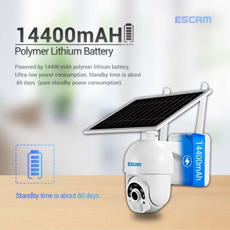 ESCAM QF250 HD 1080P WiFi Solar Panel IP Camera, Support Motion Detection / Night Vision / TF Card /