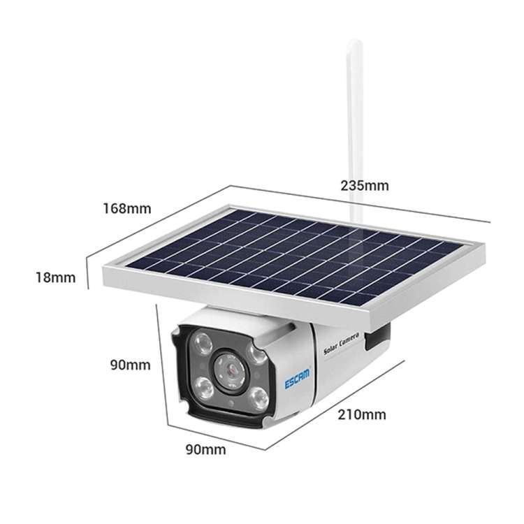 ESCAM QF460 HD 1080P IP67 Waterproof 4G Solar Panel WiFi IP Camera, Support Night Vision / TF Card,