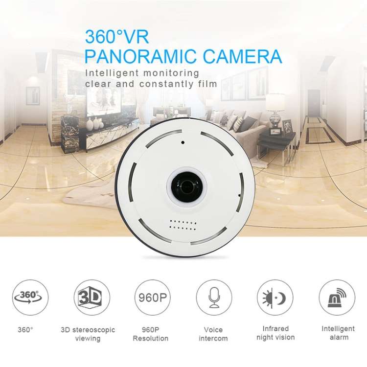360EyeS EC10-I6 360 Degree HD Network Panoramic Camera with TF Card Slot ,Support Mobile Phones Cont