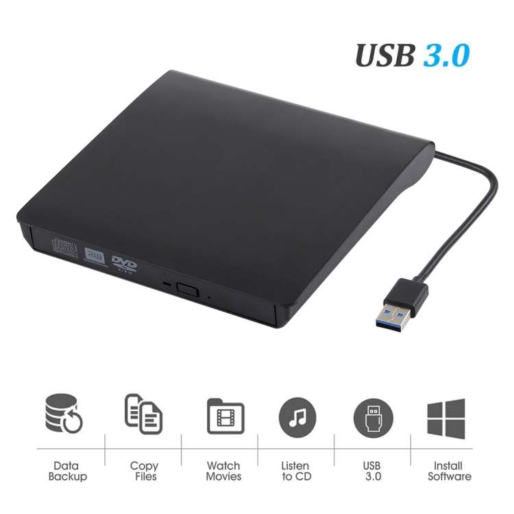 Brushed Texture USB 3.0 POP-UP Mobile External DVD-Rw DVD / CD Rewritable Drive External ODD & HDD D