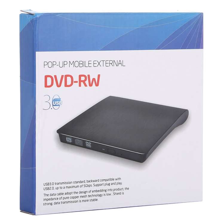 Brushed Texture USB 3.0 POP-UP Mobile External DVD-Rw DVD / CD Rewritable Drive External ODD & HDD D