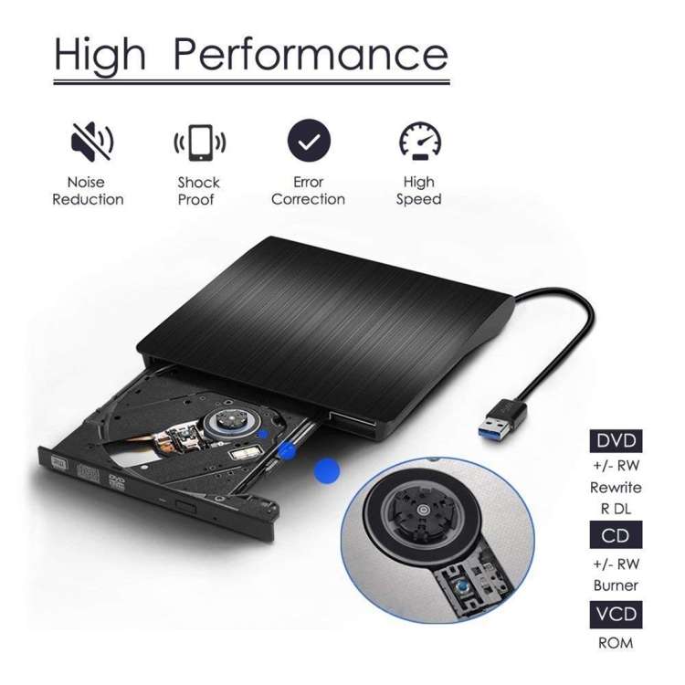 Brushed Texture USB 3.0 POP-UP Mobile External DVD-Rw DVD / CD Rewritable Drive External ODD & HDD D