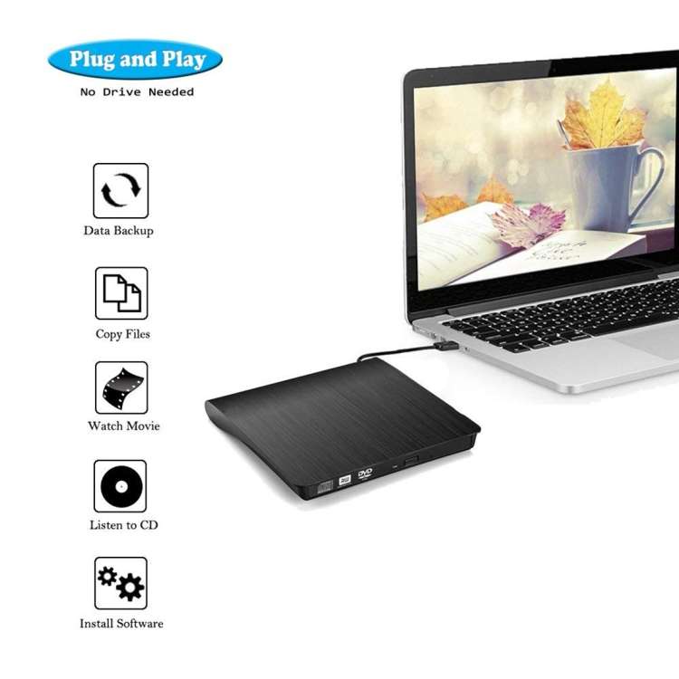 Brushed Texture USB 3.0 POP-UP Mobile External DVD-Rw DVD / CD Rewritable Drive External ODD & HDD D