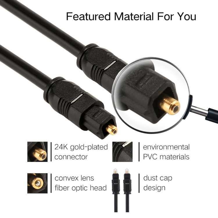 EMK 20m OD4.0mm Toslink Male to Male Digital Optical Audio Cable