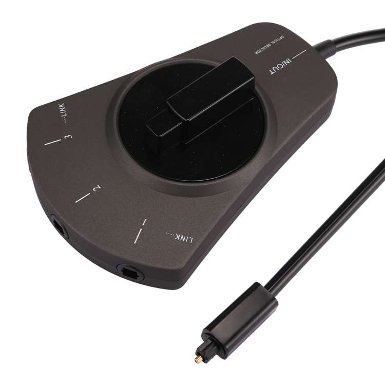 EMK 3 input 1 output Digital Optical Audio Switcher with Toslink Selector Switch for MD / DVD / VCR