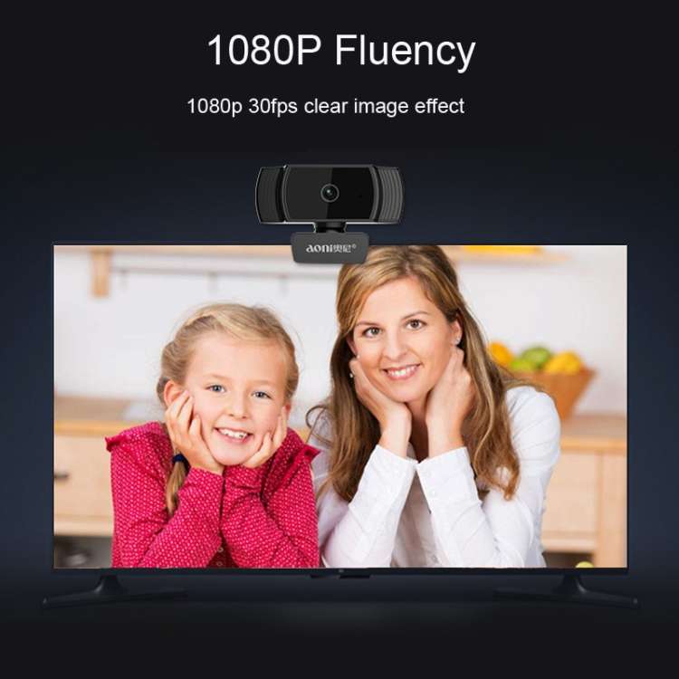 Aoni A20 FHD 1080P IPTV WebCam Teleconference Teaching Live Broadcast Computer Camera with Microphon