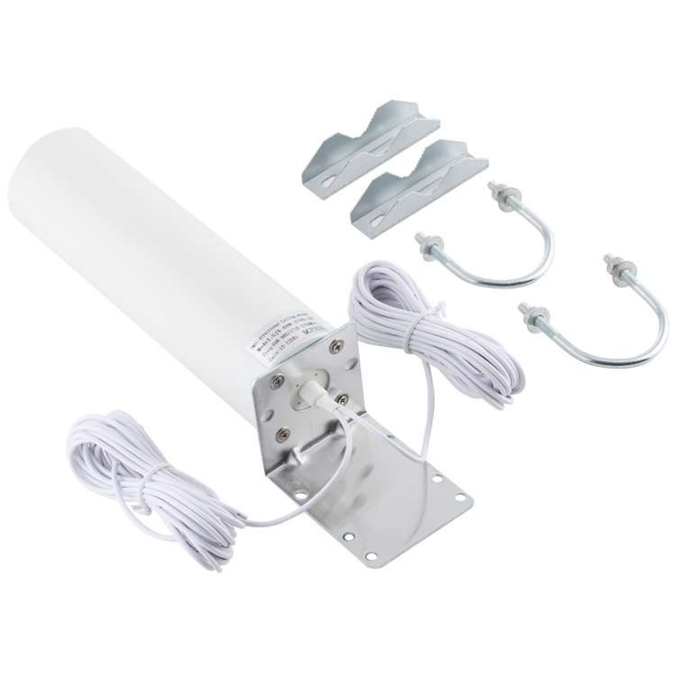 4G LTE WiFi 12DBi Omni External Barrel Antenna with TS9 Male(White)