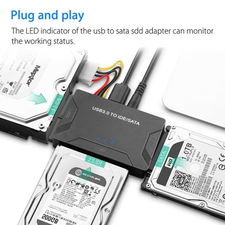 SATA / IDE to USB 3.0 Adapter 2.5 / 3.5 Inch Hard Drive Adapter Cable Converter