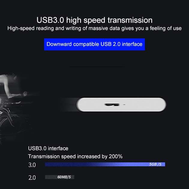 WEIRD 80GB 2.5 inch USB 3.0 High-speed Transmission Metal Shell Ultra-thin Light Mobile Hard Disk Dr
