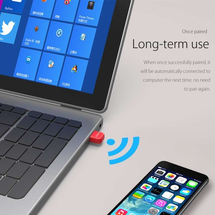 ORICO BTA-403 3Mbps Transfer Speed USB Bluetooth 4.0 Adapter(Red)