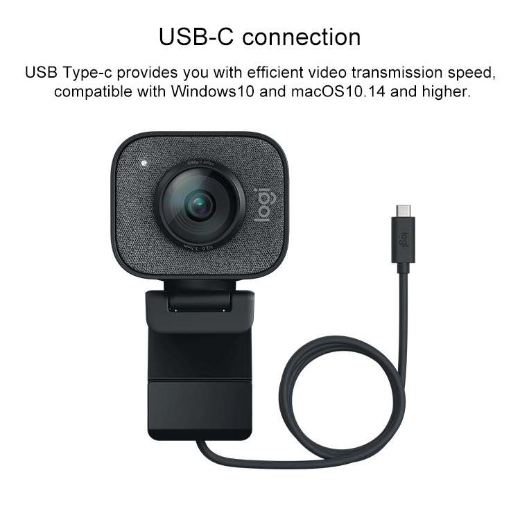 Logitech StreamCam Full HD 1080P / 60fps Auto Focus USB-C / Type-C Port Live Broadcast Gaming Webcam