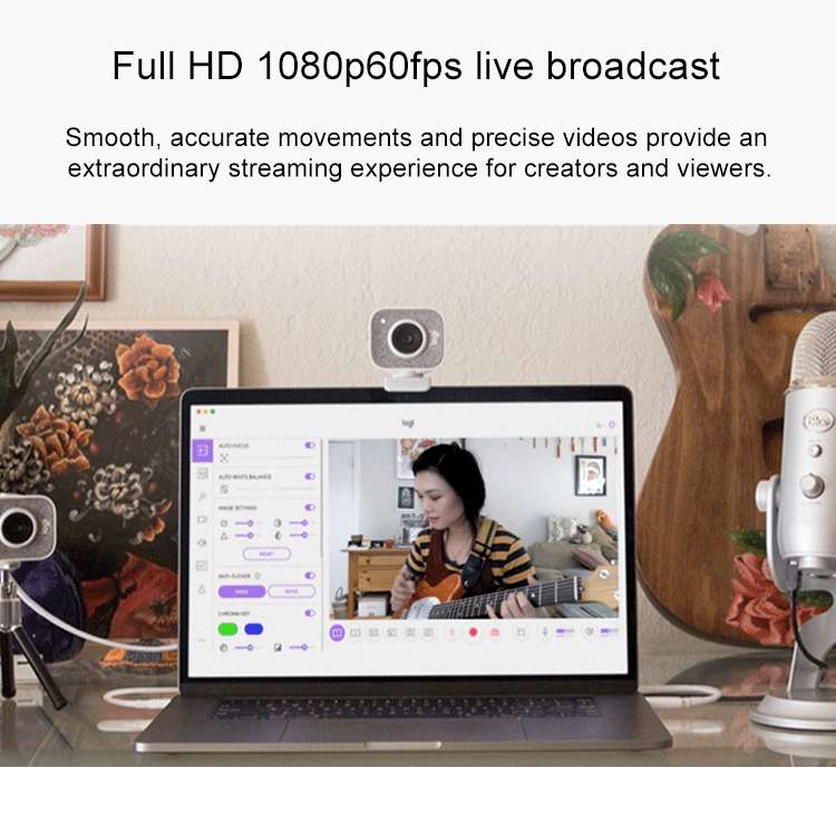 Logitech StreamCam Full HD 1080P / 60fps Auto Focus USB-C / Type-C Port Live Broadcast Gaming Webcam
