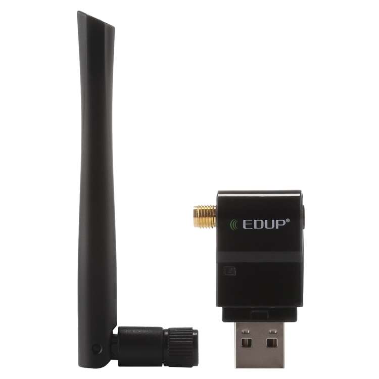 EDUP EP-AC1635 600Mbps Dual Band Wireless 11AC USB Ethernet Adapter 2dBi Antenna for Laptop / PC(Bla