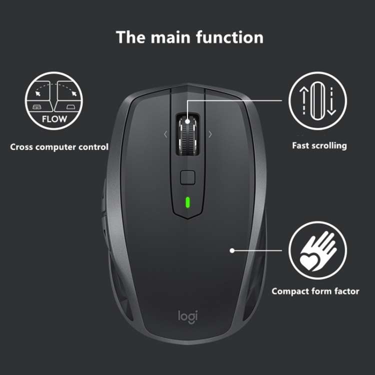 Logitech MX Anywhere 2S 4000DPI Bluetooth + Unifying Dual-mode Rechargeable Symmetrical Design Wirel