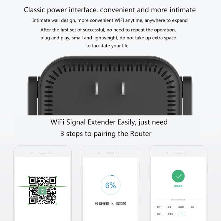 Original Xiaomi Mi WiFi Amplifier Pro 300Mbps WiFi Smart Extender Router with 2x2 External Antennas,