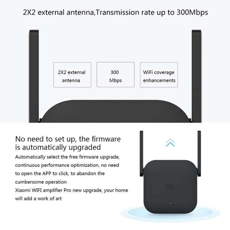 Original Xiaomi Mi WiFi Amplifier Pro 300Mbps WiFi Smart Extender Router with 2x2 External Antennas,