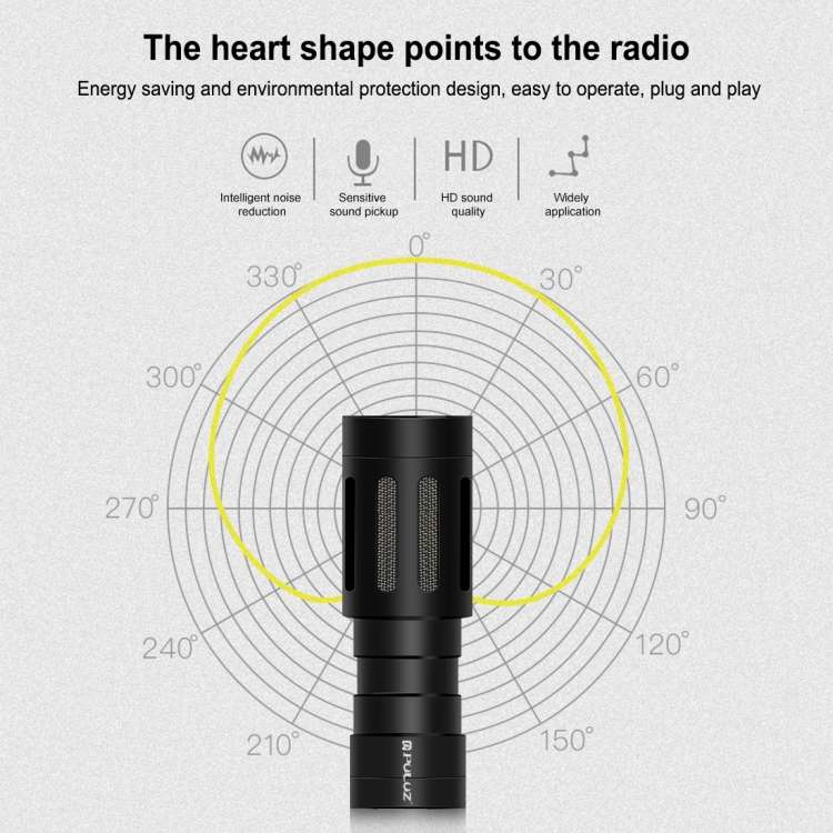 PULUZ Professional Interview Condenser Video Shotgun Microphone with 3.5mm Audio Cable for DSLR & DV