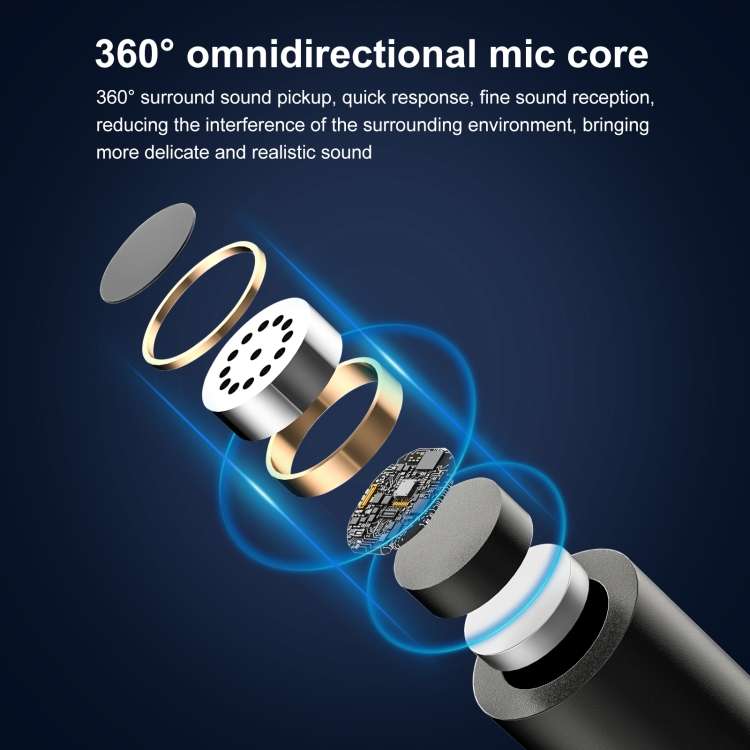 PULUZ Wireless Lavalier Noise Reduction Reverb Microphone for Type-C / USB-C Device, Support Phone C