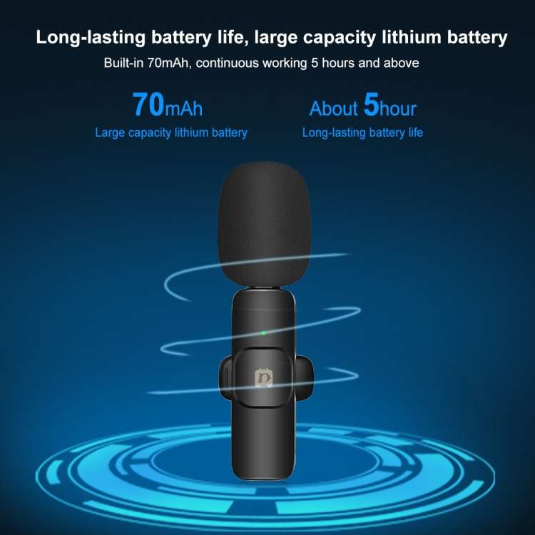 PULUZ Wireless Lavalier Noise Reduction Reverb Microphone for Type-C / USB-C Device, Support Phone C
