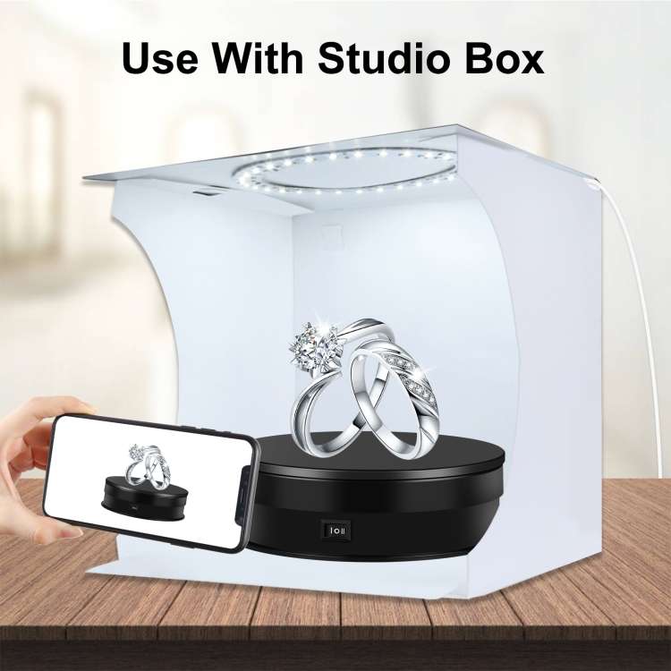 PULUZ 15cm Adjusting Speed Rotating Turntable Display Stand, Load: 3kg(Black)