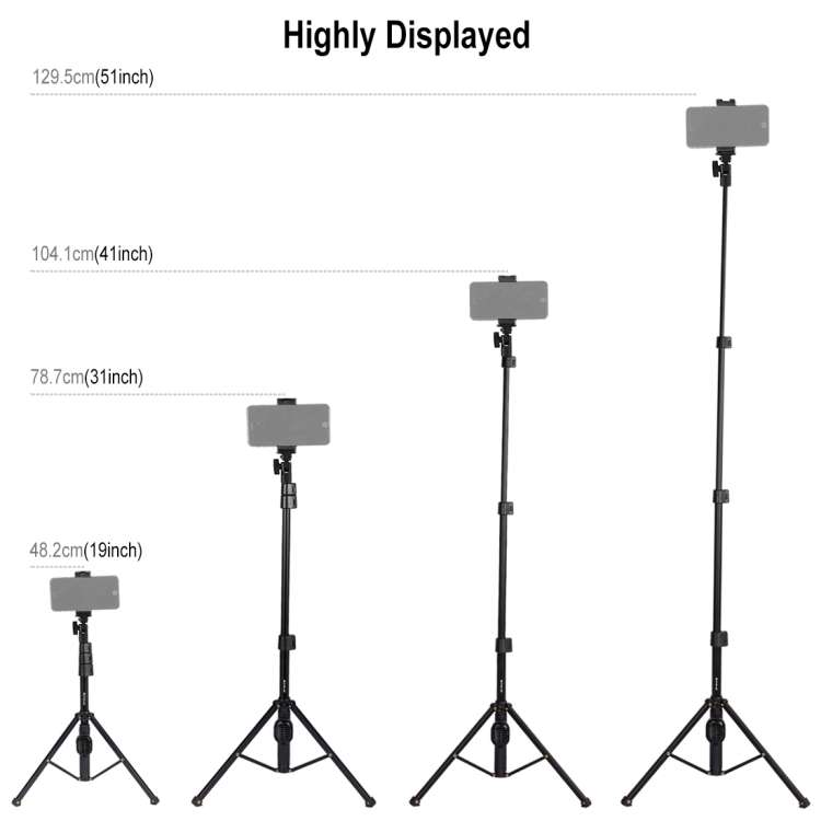PULUZ  Bluetooth Shutter Remote Selfie Stick Tripod Mount Holder for Vlogging Live Broadcast