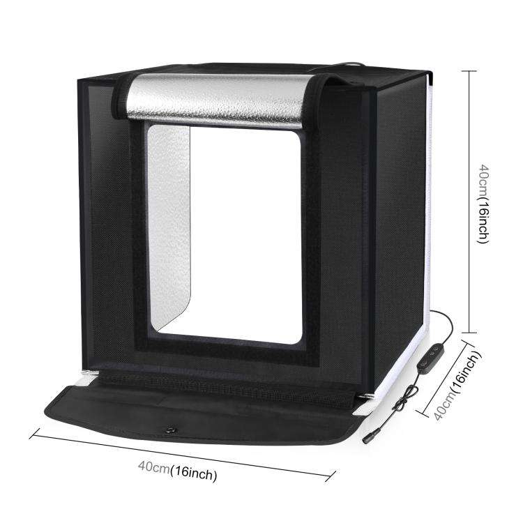 PULUZ 40cm Folding Portable 24W 5500K White Light Dimmable Photo Lighting Studio Shooting Tent Box K