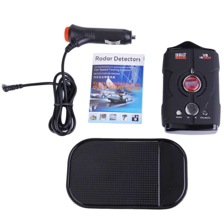 V8 Black 180 Degrees Full-Band Scanning Advanced Radar Detectors and Laser Defense Systems, Built-in