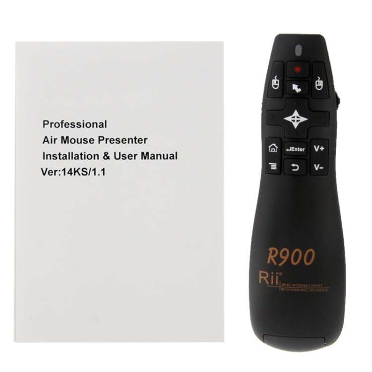 2.4G Wireless Presenter Laser Pointer Fly Mouse Rii Professional Air Mouse R900 for HTPC / Android T