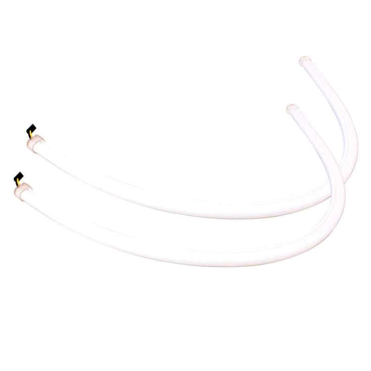 2 PCS  6W 360LM 6500K 597-577nm White + Yellow Wired LED Tube Daytime Running Light DRL Steering La
