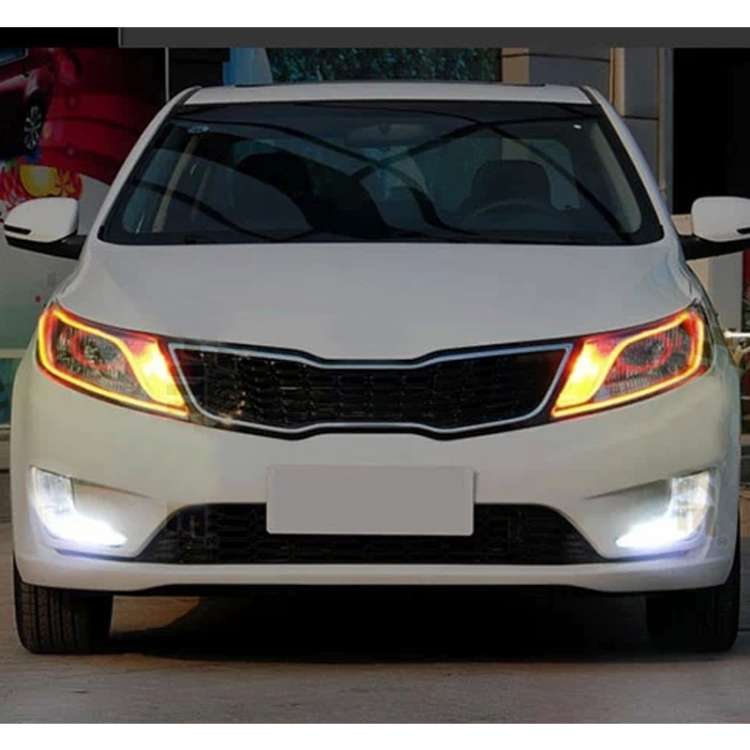 2 PCS  6W 360LM 6500K 597-577nm White + Yellow Wired LED Tube Daytime Running Light DRL Steering La