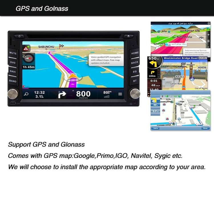 Rungrace Universal 6.2 inch Windows CE 6.0 TFT Screen In-Dash Car DVD Player with Bluetooth / GPS /