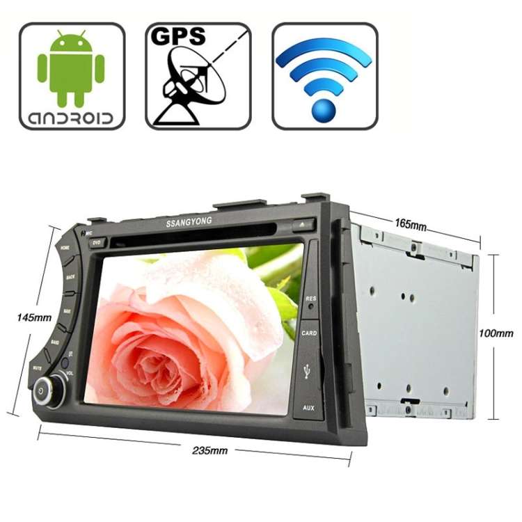 Rungrace 7.0 inch Android 4.2 Multi-Touch Capacitive Screen In-Dash Car DVD Player for Ssangyong Acy