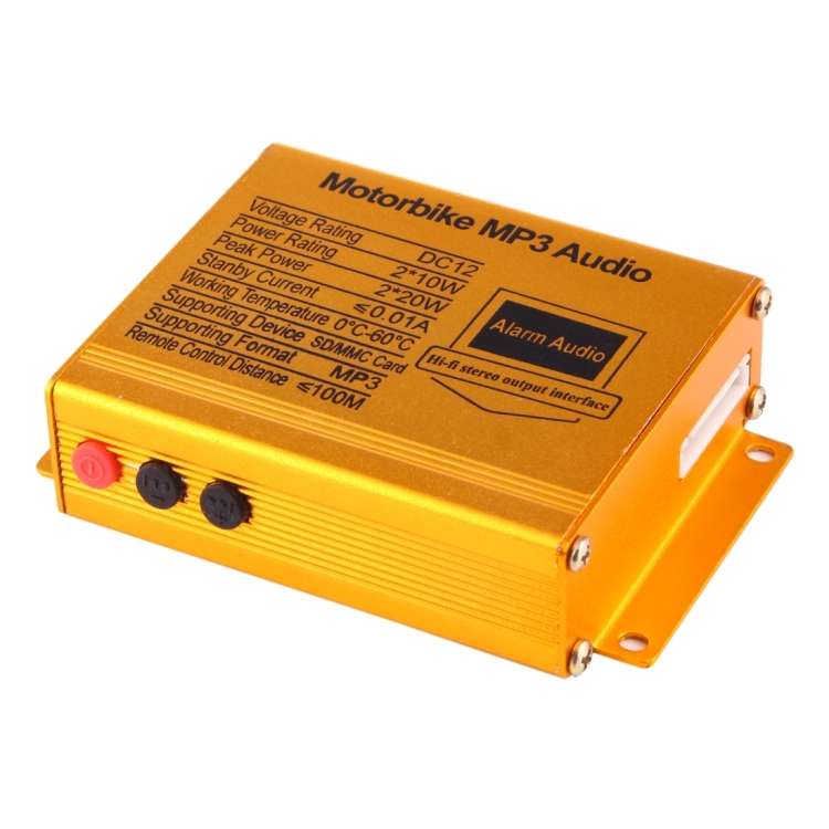 Motorcycle Anti-theft Digital MP3 with 2.5 inch Speaker, FM Radio & Remote Control, Support SD Card
