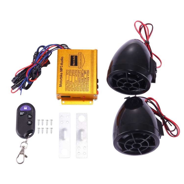 Motorcycle Anti-theft Digital MP3 with 2.5 inch Speaker, FM Radio & Remote Control, Support SD Card