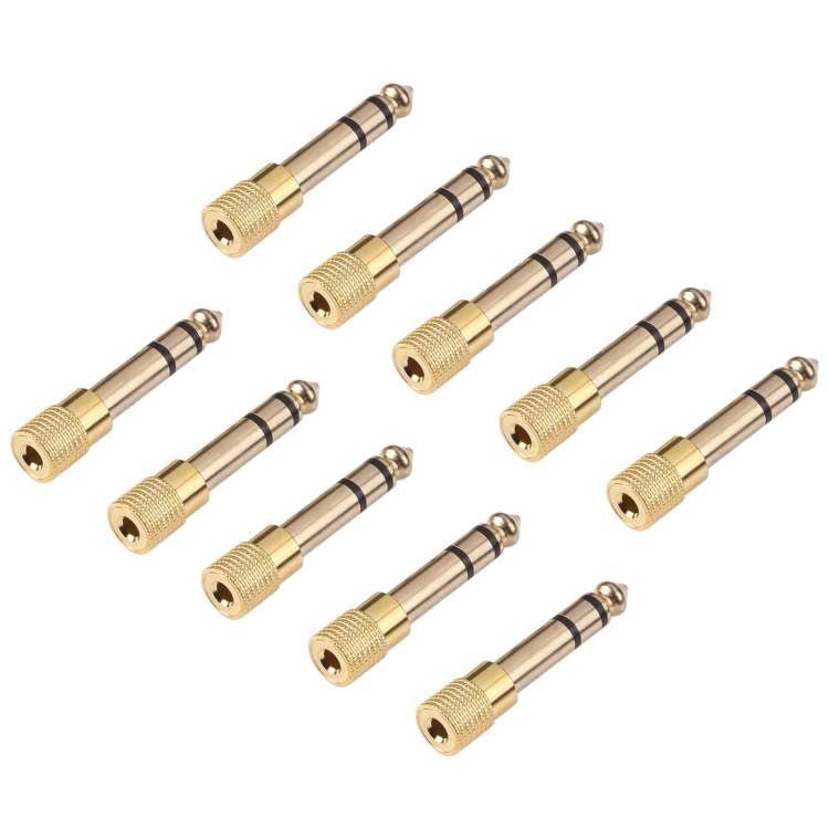 6.35mm Male to 3.5mm Female Audio Jack Adapters (10 Pcs in One Package, the Price is for 10 Pcs)