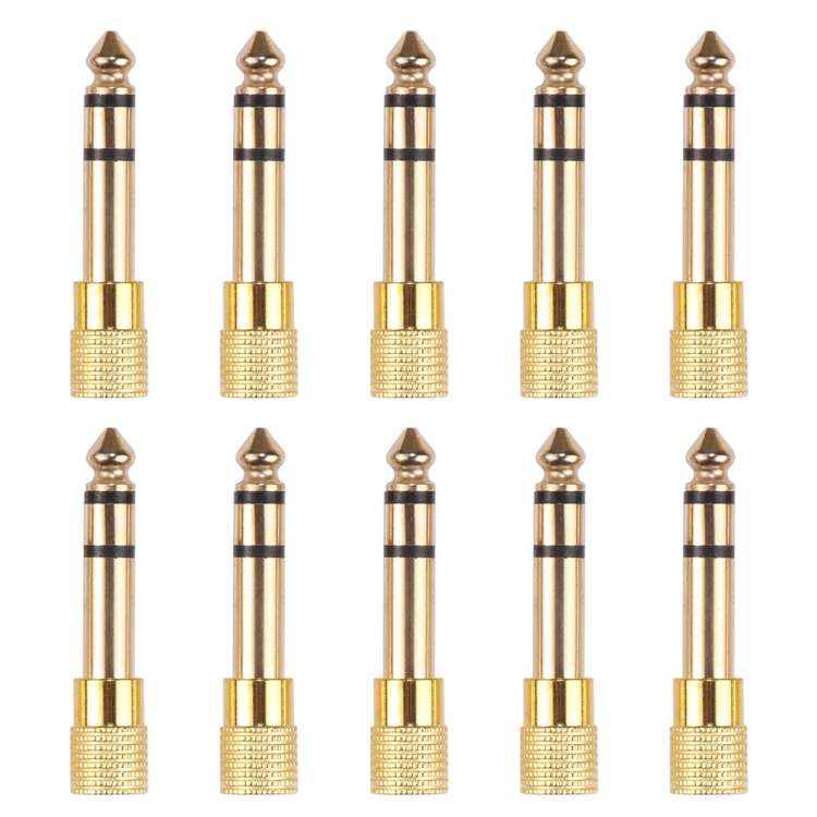 6.35mm Male to 3.5mm Female Audio Jack Adapters (10 Pcs in One Package, the Price is for 10 Pcs)