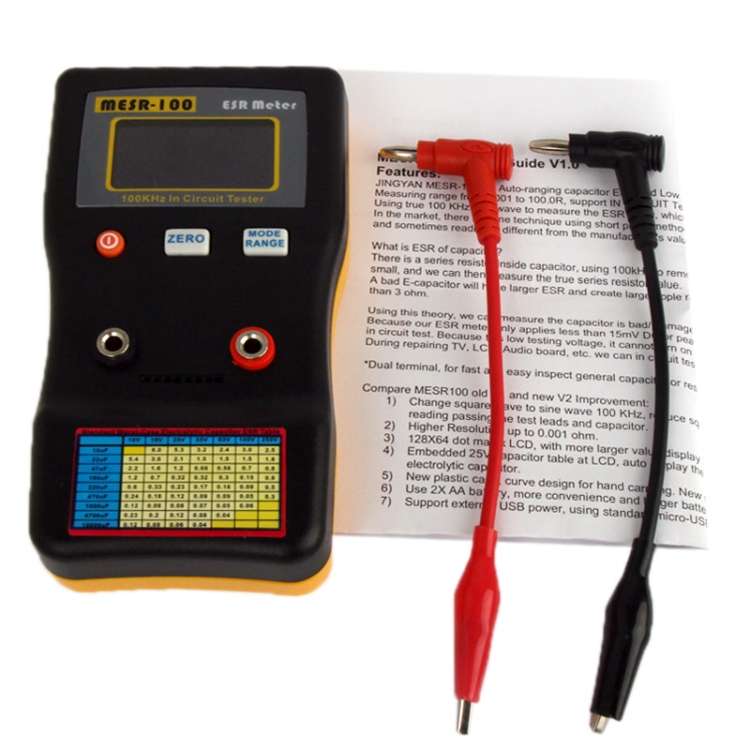 MESR-100 AutoRanging In Circuit ESR Capacitor /Low Ohm Meter Up to 0.01 to 100R(Orange)