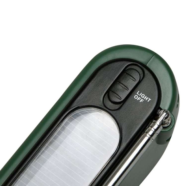 Dynamo / Solar Powered AM / FM Radio with Flashlight (RD332)(Green)