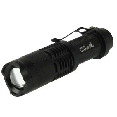 UltraFire Focus Flashlight, 3 Mode, Cree XM-L T6 LED, White Light, Luminous Flux: 700lm, Length: 11.